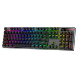 Redragon K556 RGB LED Backlit Wired Mechanical Gaming Keyboard, Aluminum Base, 104 Standard Key, Red Switches