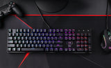 Redragon K556 RGB LED Backlit Wired 104 Keys Hot-Swap Noise Absorbing Foams Mechanical Gaming Keyboard