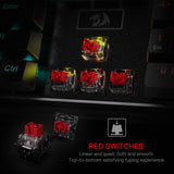 Redragon K556 RGB LED Backlit Wired Mechanical Gaming Keyboard, Aluminum Base, 104 Standard Key, Red Switches