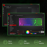 Redragon K556 RGB LED Backlit Wired Mechanical Gaming Keyboard, Aluminum Base, 104 Standard Key, Red Switches