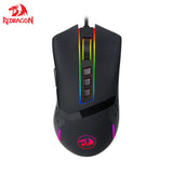 Redragon M712 RGB Gaming Mouse Wired 10000 DP RGB LED Backlit MMO PC Gaming Mouse Ambidextrous Macro Programmable Computer Mice