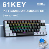 APAYADO K61 Mini Mechanical Keyboard,Wired,61 Keys,Phantom RGB, Black/White Red/Blue Mechanical Switch for Gaming,60% Portable