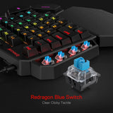 Redragon K585 DITI One-Handed RGB Mechanical Gaming Keyboard,Wrist Rest 42 Keys Type-C Professional Gaming Keypad Hot-Swappable