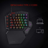 Redragon K585 DITI One-Handed RGB Mechanical Gaming Keyboard,Wrist Rest 42 Keys Type-C Professional Gaming Keypad Hot-Swappable
