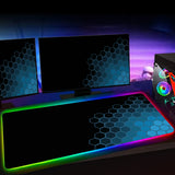 RGB Hexagon Gaming Mouse Pad XXL Antislip Rug Desk Mat Computer Accessories Office Geometric Mousepad Luminous Extended Game Mat