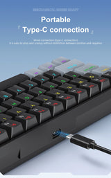 APAYADO K61 Mini Mechanical Keyboard,Wired,61 Keys,Phantom RGB, Black/White Red/Blue Mechanical Switch for Gaming,60% Portable