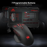 Redragon M656 Gainer Wireless Gaming Mouse 4000 DPI 2.4GHz Gamer Mouse 7 Programmable Buttons 5 DPI Levels Red LED Backlit