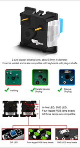 REDRAGON SMD RGB MX Switch 3Pin Clicky Linear Tactile Silent Red Blue Black Brown Purple Switche For Backlit Mechanical Keyboard