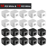 iLMH Non-magnetic Strong Cable Clips Adjustable Cord Holder, Adhesive Under Desk Mgmt Organizer, Home Office Car Wall Desktop