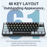 APAYADO K61 Mini Mechanical Keyboard,Wired,61 Keys,Phantom RGB, Black/White Red/Blue Mechanical Switch for Gaming,60% Portable