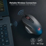 Redragon M656 Gainer Wireless Gaming Mouse 4000 DPI 2.4GHz Gamer Mouse 7 Programmable Buttons 5 DPI Levels Red LED Backlit