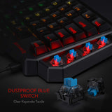 Redragon K585 DITI One-Handed RGB Mechanical Gaming Keyboard, Type-C Wired Professional Gaming Keypad with 7 Onboard Macro Keys, Detachable Wrist Rest, Linear Red Switch, 42 Keys