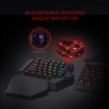 Redragon K585 DITI One-Handed RGB Mechanical Gaming Keyboard, Type-C Wired Professional Gaming Keypad with 7 Onboard Macro Keys, Detachable Wrist Rest, Linear Red Switch, 42 Keys