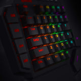 Redragon K585 DITI One-Handed RGB Mechanical Gaming Keyboard, Type-C Wired Professional Gaming Keypad with 7 Onboard Macro Keys, Detachable Wrist Rest, Linear Red Switch, 42 Keys