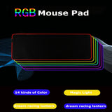 RGB Hexagon Gaming Mouse Pad XXL Antislip Rug Desk Mat Computer Accessories Office Geometric Mousepad Luminous Extended Game Mat