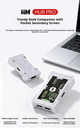 HMLAB ZNEO Gaming USB Hub - 2-to-3 Port, 8K Hz, Independent Power, With Screen, Trendy for Gaming Ambience Desk Setup