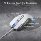Redragon M612 RGB Gaming 8000 DPI Wired Optical Gamer Mouse 9 Programmable Buttons & 5 Backlit Modes