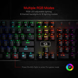 Redragon K556 RGB LED Backlit Wired 104 Keys Hot-Swap Noise Absorbing Foams Mechanical Gaming Keyboard
