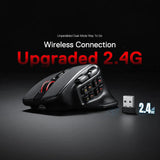 Redragon M811 PRO Wireless MMO Gaming Mouse, 15 Programmable Buttons RGB Gamer Mouse, 10 Side Macro Keys