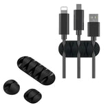VIKEFON Cable Cord Wire Organizer Silicone USB Cable Winder Management Clips Self Adhesive for Mouse Keyboard Headset For iPhone