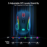 Redragon M612 PRO BT & 2.4RGB Gaming Mouse, 8000 DPI Wired/Wireless Optical Gamer Mice 11 Programmable Buttons & 6 Backlit Modes