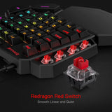 Redragon K585 Wired DITI One-Handed RGB Mechanical Gaming 42 Keys Type-C Gaming Hot-Swappable Wrist Rest Keyboard