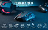 Redragon M656 Gainer Wireless Gaming Mouse 4000 DPI 2.4GHz Gamer Mouse 7 Programmable Buttons 5 DPI Levels Red LED Backlit